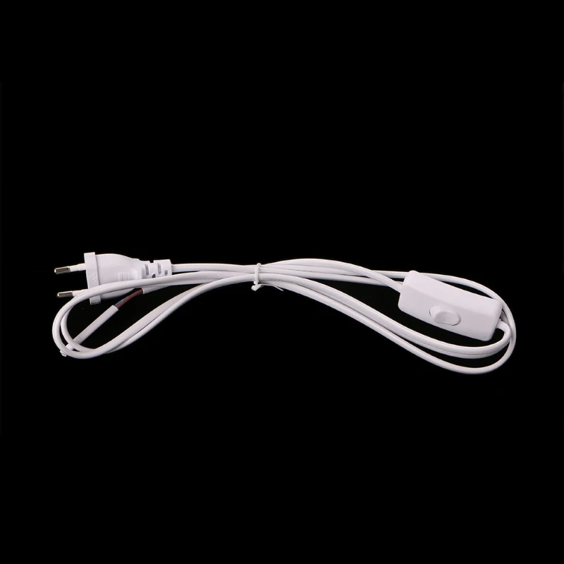 

1.8m EU Plug Cable White Line with On/Off Switch Button Power Cord For LED Lamp W3JA