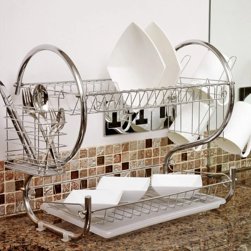 

Kitchen Dish Rack Basket Galvanized Household Wash Great Kitchen Sink Dish Drain Drying Rack Organizer