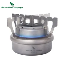 Boundless Voyage Titanium Alcohol Stove with Bracket Outdoor Camping Picnic Backpacking Oil Candle Heater Furnace Ti1512B