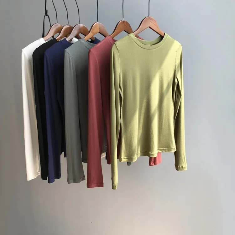 Mooirue Женская Повседневная Корейская трикотажная футболка с длинным рукавом