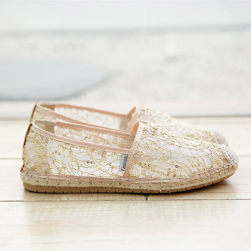 Летнее модное платье с кружевами и прямым валиковым швом Дышащая обувь для