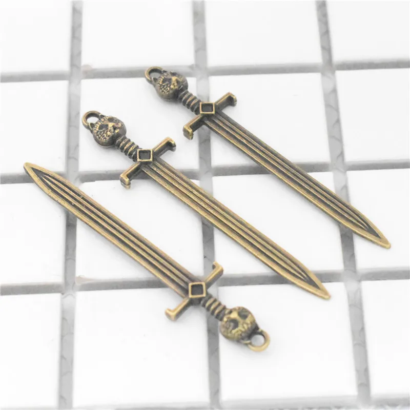 

67x14mm 6pcs Antique Bronze Plated Sword Charms Pendant For DIY Necklace Bracelet Jewelry Accessories