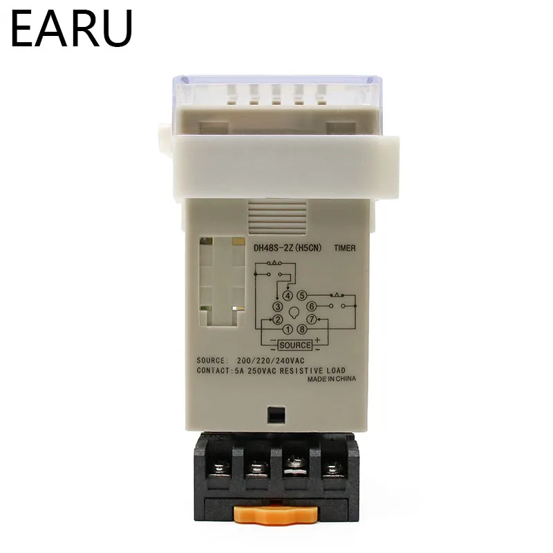 DH48S-2Z DH48S 0.01s-99H99M 110V 220V 12V 24V Digital Programmable Time Relay Switch Timer On Delay 8 Pins SPDT 2 Group Contacts |