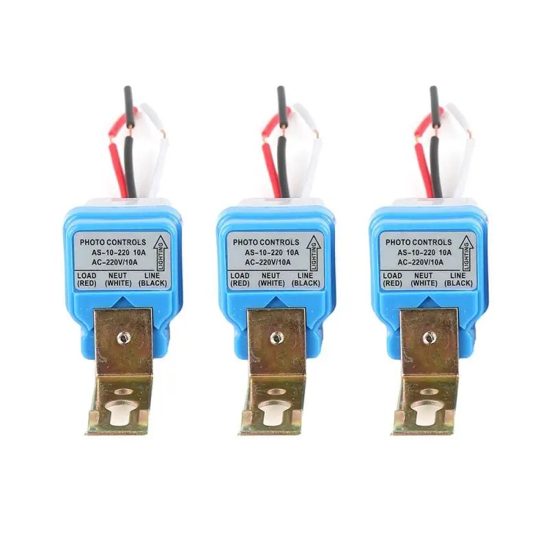 

Light Sensor Switch 220V 10A Auto On Off Automatic Street Light Control Sensor Switches Photo Control Sensor Darkness Auto On
