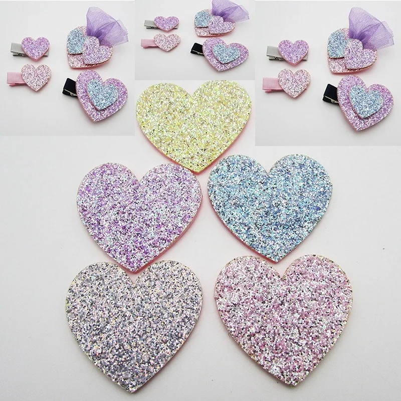 Аппликации для одежды с подкладкой в виде сердечек заколка волос малышей 10 шт.