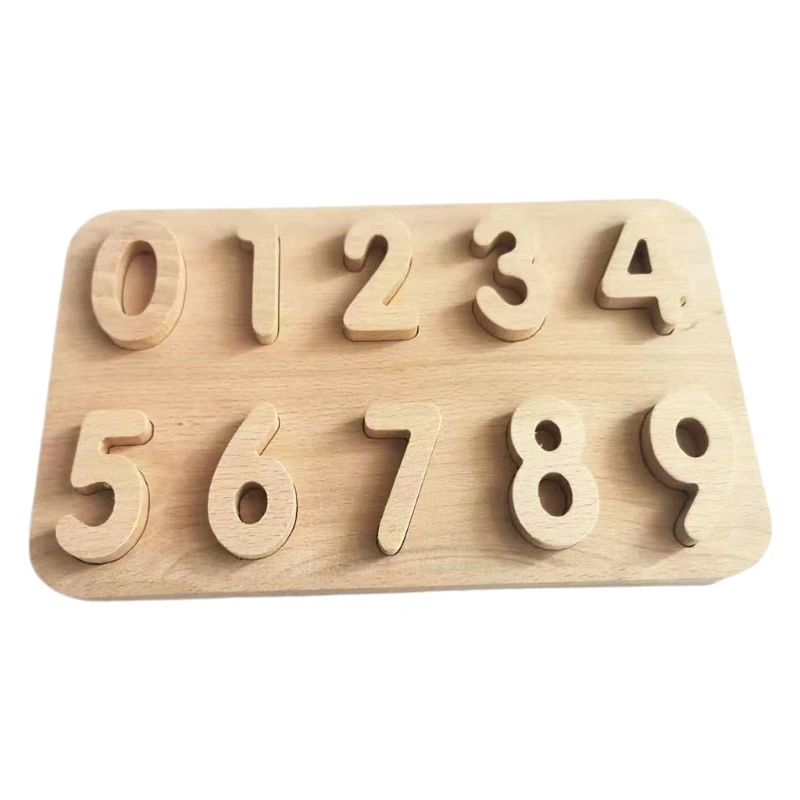 

Natural Wooden Number Puzzle Board Toddlers Kids Math Intelligence Early Educational Toys Counting Numbers Game Montessori Toy