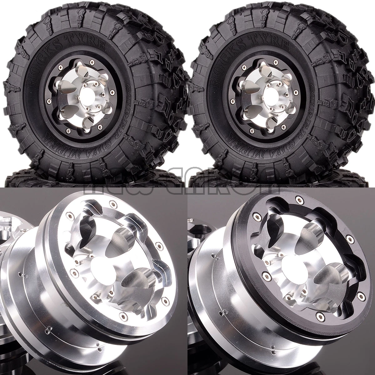 Новые ENRON 4P алюминиевые 2 &quotBeadlock колеса и 132 мм шины для RC 1/10 модель гусеничный