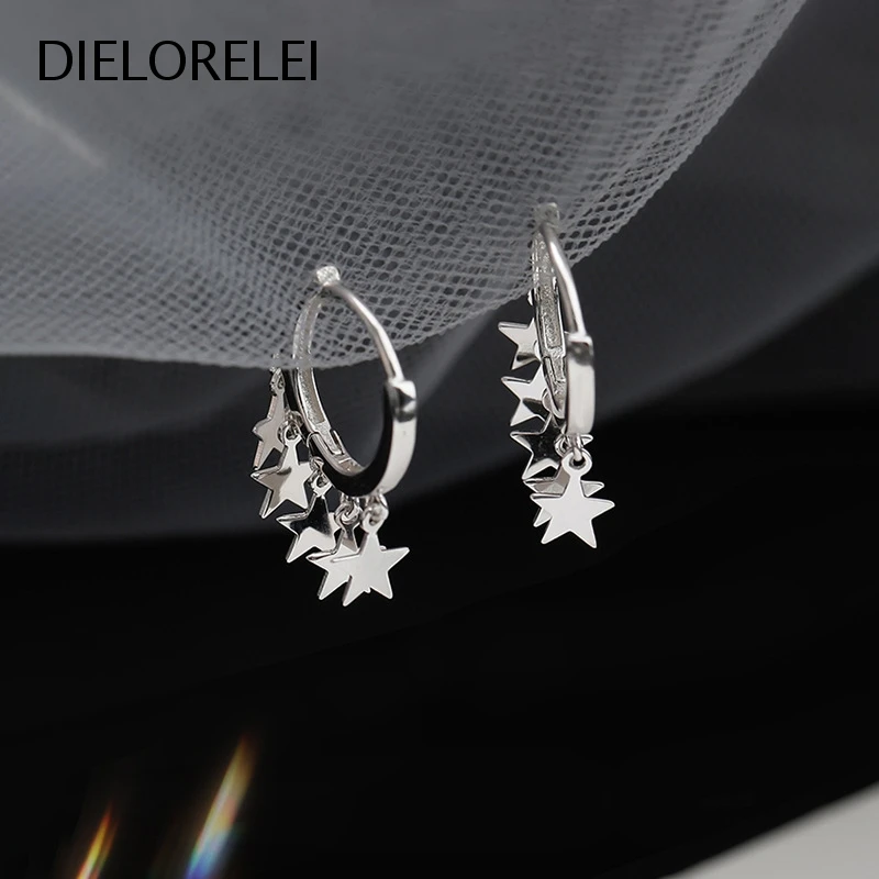 

DIELORELEI 925 Sterling Silver Jewelry Light Luxury Niche Temperament For Women Minimalist Girls Dangle Drop Earrings Style