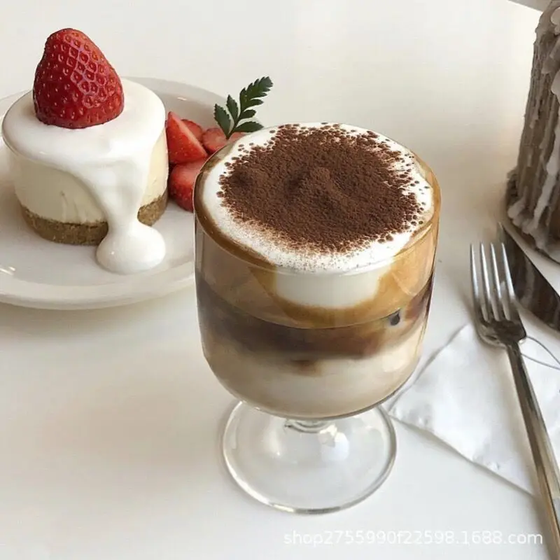 Стеклянный напиток десертные стеклянные чашки Скандинавское стекло es чашка Ins