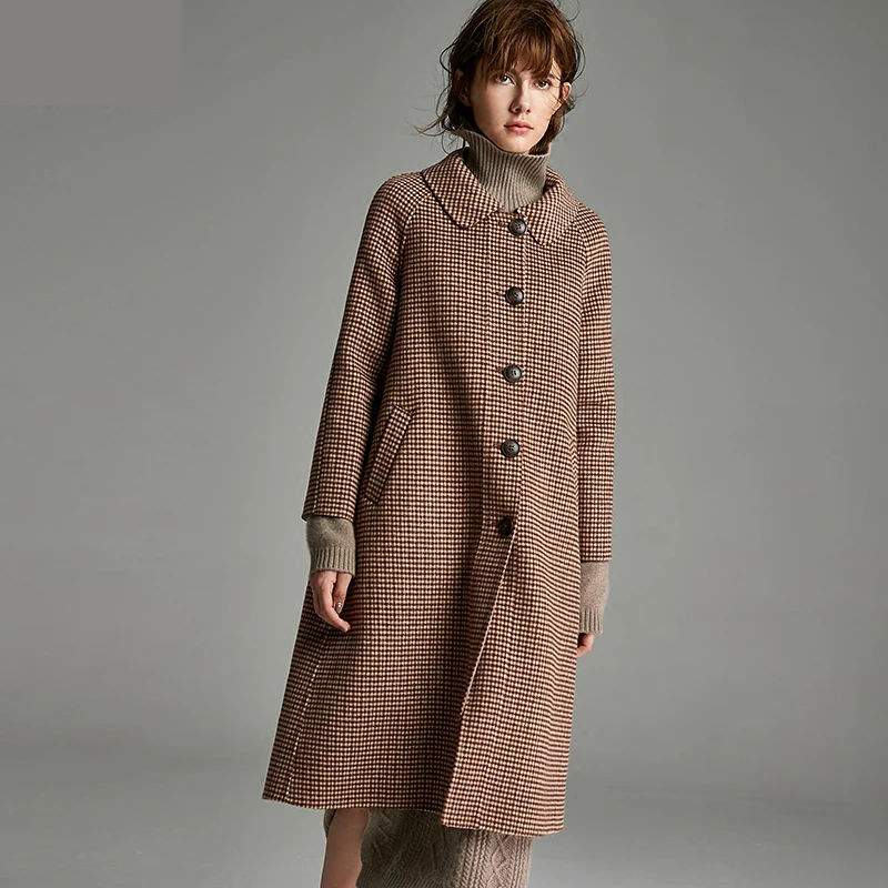 Пальто из натурального меха шерстяная куртка осенне зимнее пальто женская