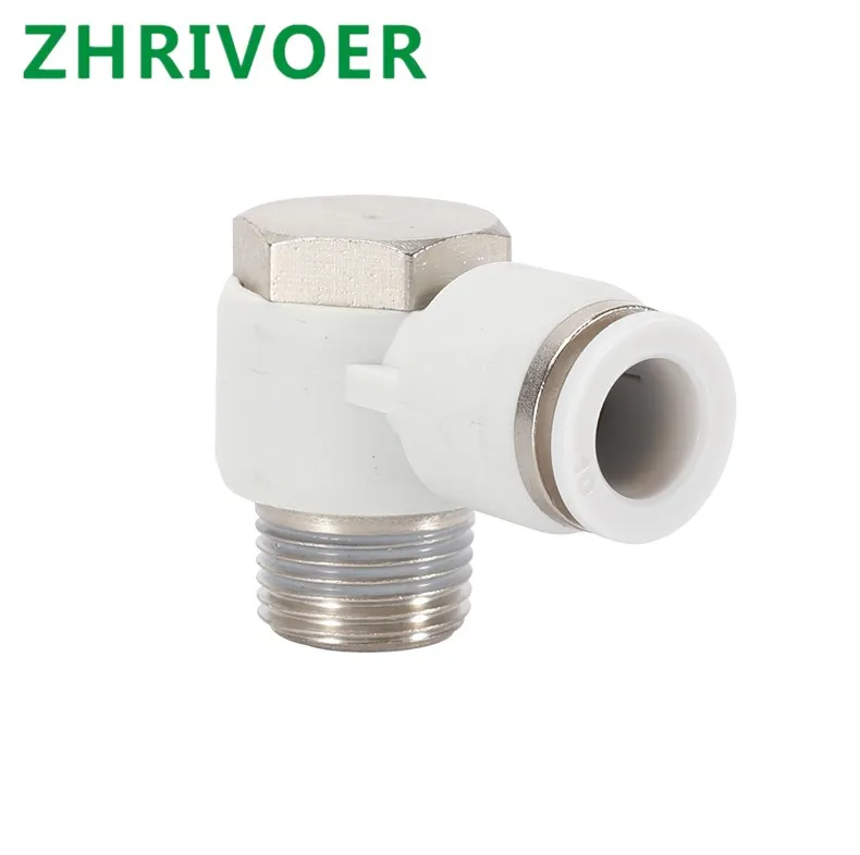 Белый OD 4 6 8 10 12 мм-M5 1/8 'ɱ/4'' 3/8 'ɱ/2'' PH шестигранный пневматический