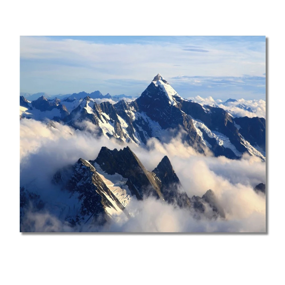 Laeacco Холст Картина с каллиграфией Альпы альпийский пейзаж горы плакаты и