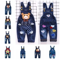 1 3t baby denim overalls toddler jeans cute animals long pants cartoon kwaii bib jumpsuit rompers kids clothing bebe clothes