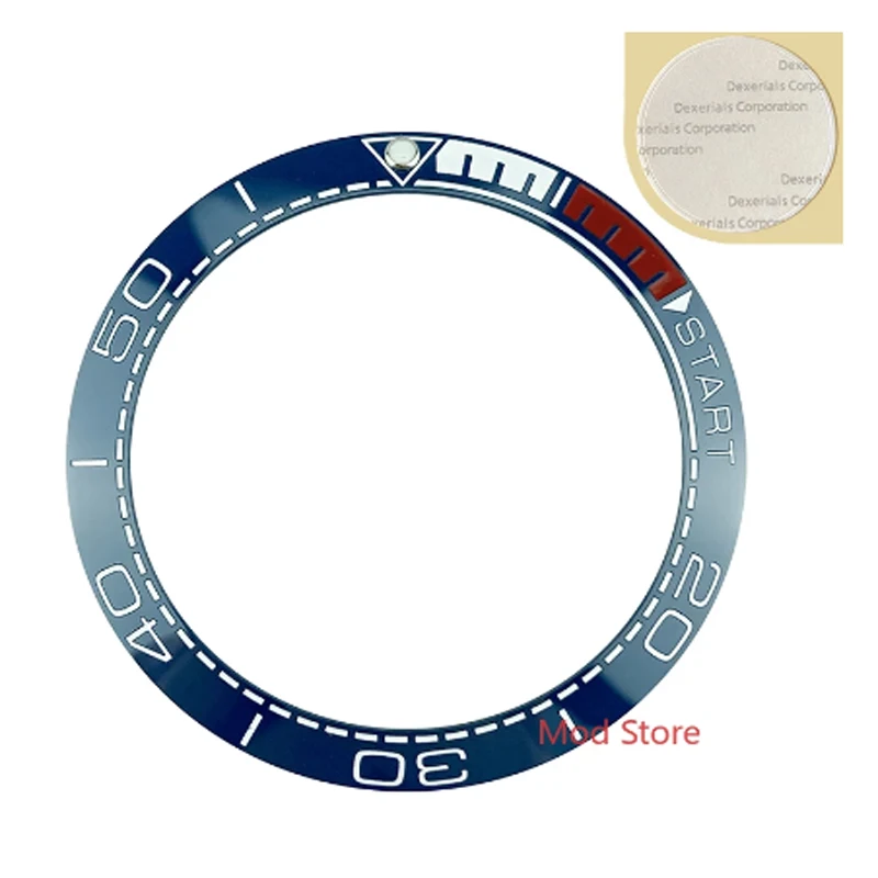 

Новая керамическая рамка HQ 38 мм с синим и белым принтом, вставка для Sea Master SKX American Cup, часы, Сменные аксессуары, светящийся Pip