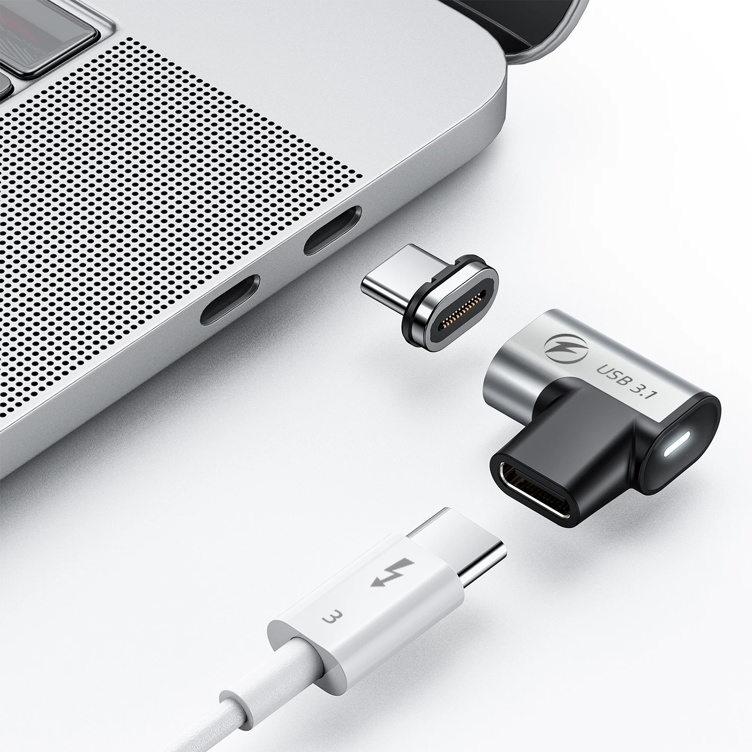 

100W 24-Pin Magnetic Type C Adapter USB C 3.1 Fast Charging Magnet Data Converter 10Gbs Data Sync For Macbook and Type C Devices