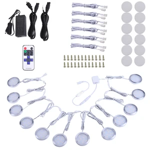 Светодиодный светильник AIBOO с регулируемой яркостью, 61012 шайб с беспроводным радиочастотным пультом дистанционного управления, проводной и настенный разъем