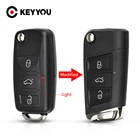 3-кнопочный чехол KEYYOU для VW Golf 4 5 Passat B5 B6 Polo Touran, модифицированный откидной ключ для Skoda, чехол для автомобильного ключа