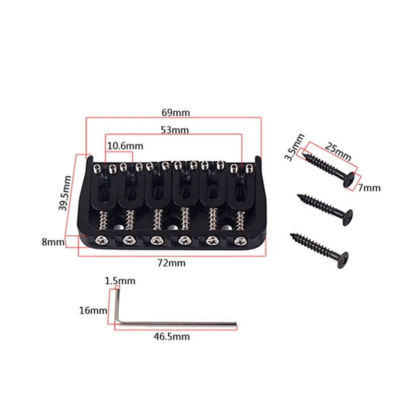 

6 String Saddle Bridge for Electric Guitar Bass/Strings Through Body Guitar Accessories