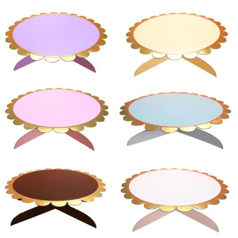 

Round Paperboard Cake Stand Sunflower Party Display Card Slot Practical Single Layer Pastry Cake Tray For Birthday Wedding Decor