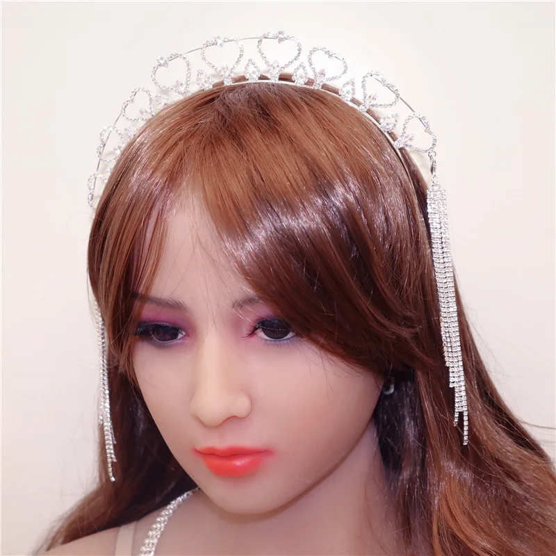 

Trendy Silver Color Rhinestone Love Crystal Queen Headband Wedding Tiara Women Beauty pageant Bridal Hair Accessories Jewelry