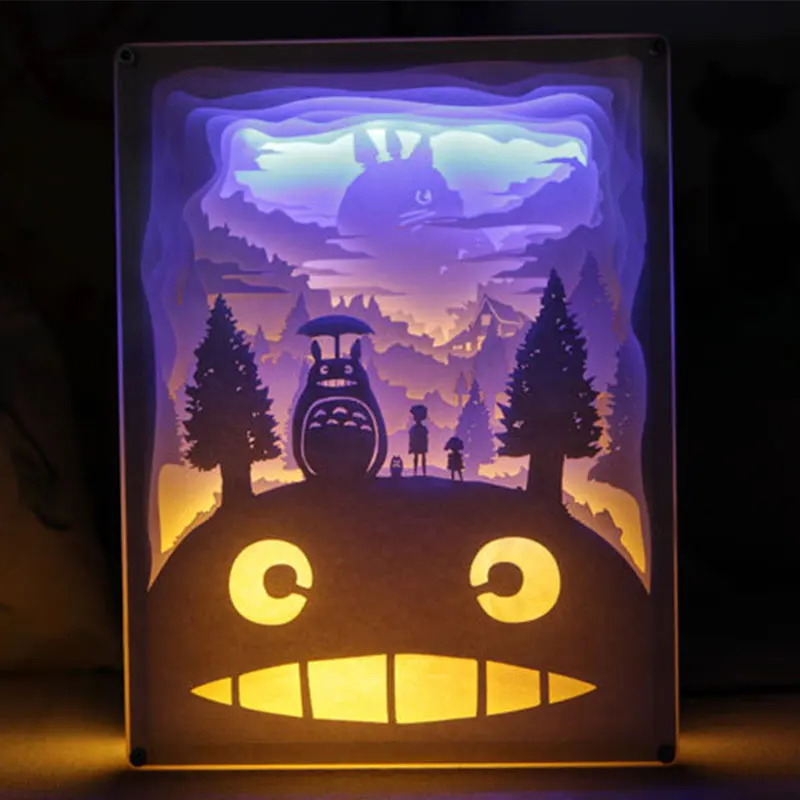 3D Тоторо Рисунок светодиодный ночной Светильник для детский Набор творчества