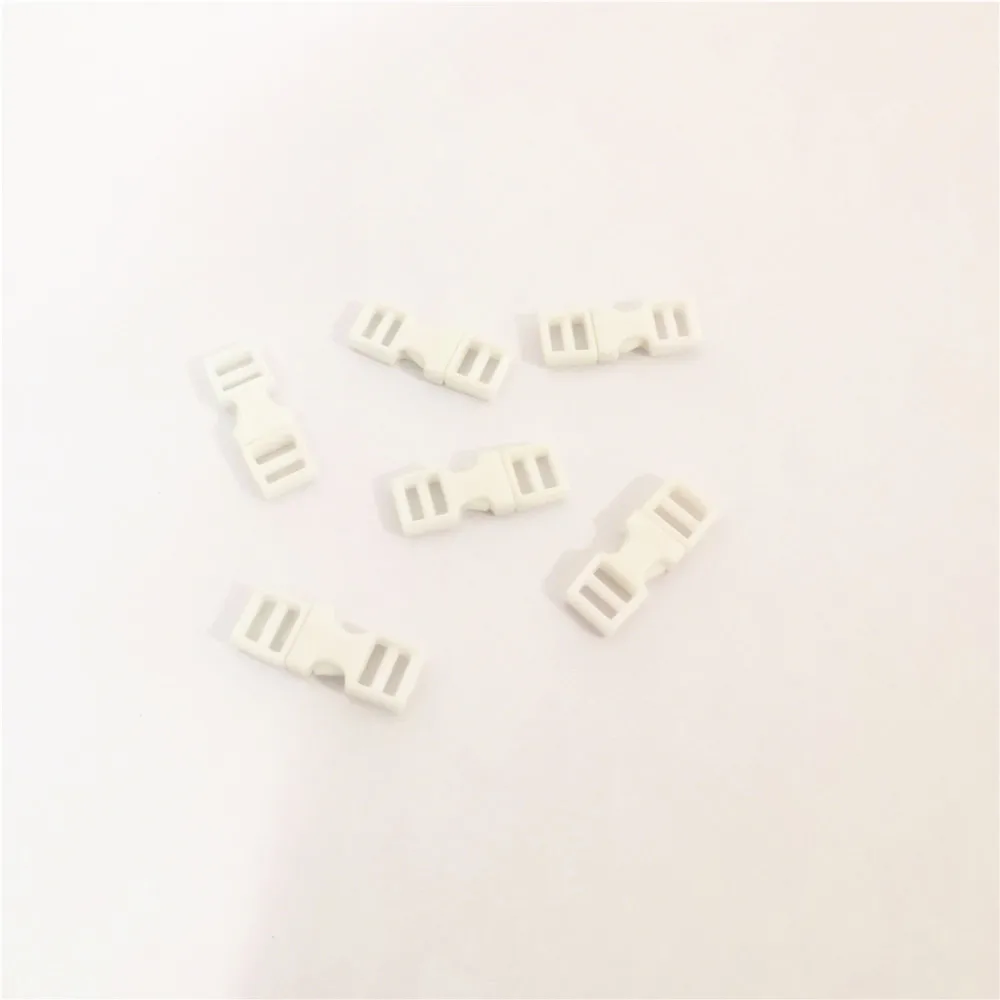 50sets Plastic Tiny 16x6mm Mini Belt Buckles Sewing DIY Patchwork Doll Clothes Adjustable Buttons Accessories Black White Clear - Цвет: white