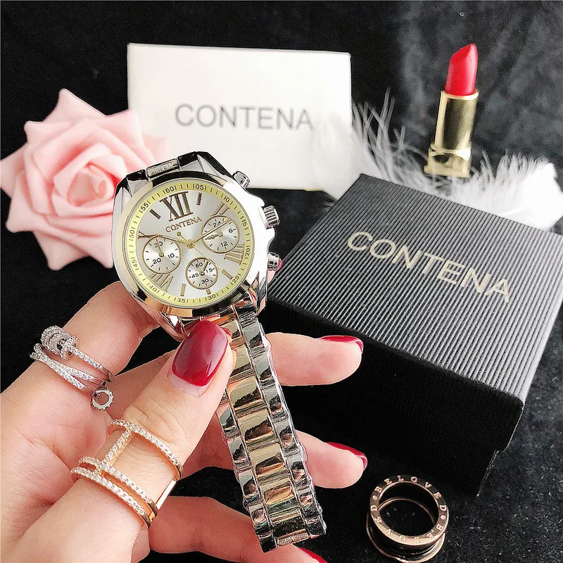 Reloj Mujer Montre Femme Contena Geneva 2020 женские часы розового золота Известный люксовый бренд