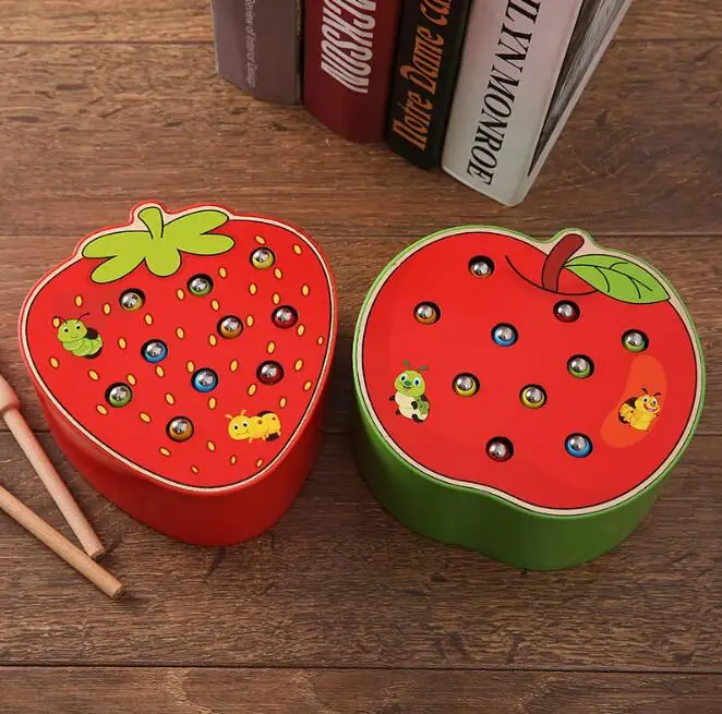 Монтессори червячная игра Магнитные деревянные игрушки для детей раннего