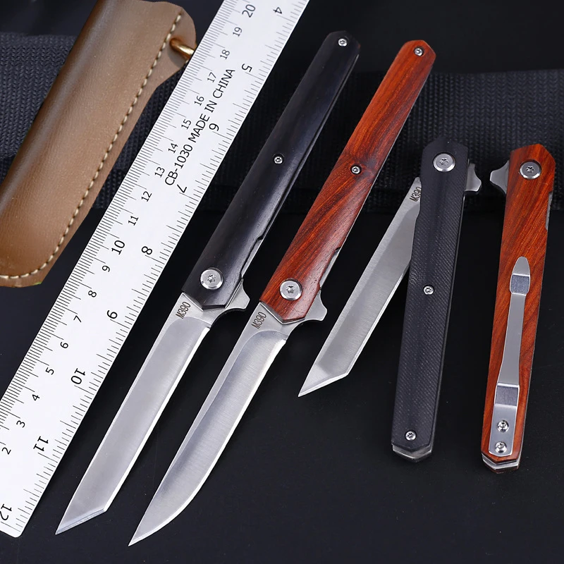Высококачественный стальной складной нож M390 из сандалового дерева/рукоятка G10
