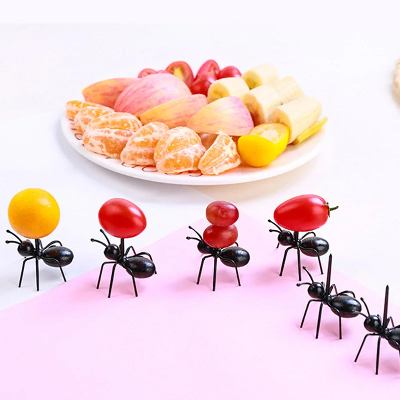 12 шт./лот пищевой АБС торт десертных вилок Творческий Ant зубочистки практичный