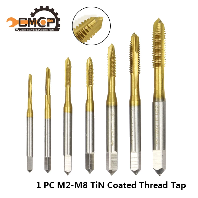 1 шт. HSS M2/M2.5/M3/M3.5/M4/M5/M6/M8 винтовой кран титановое покрытие сверло метрический ручной кран Прямой Флейта Резьба Кран