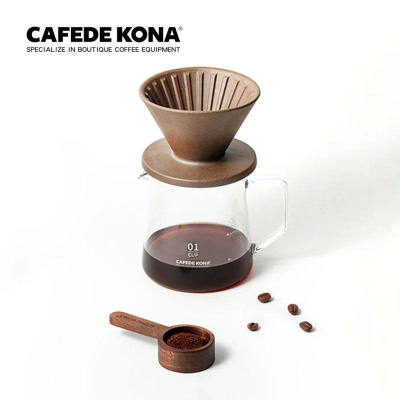 Cafetera de piedra arenisca de arcilla HASAMI, gotero con filtro V60, taza hecha a mano, cafetera de 1 a 2 tazas, hecha en Jap&oacute;n-3