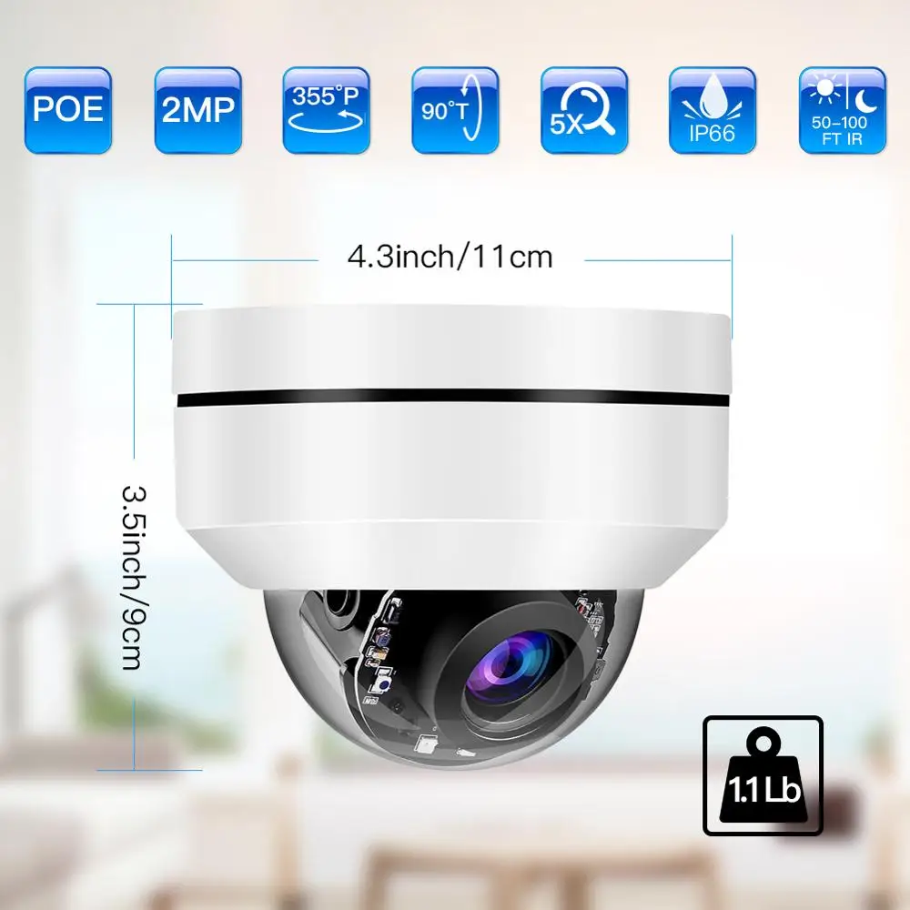 2MP 4 мм объектив PTZ HD IP камера Открытый POE безопасности купольная Onvif сеть ИК