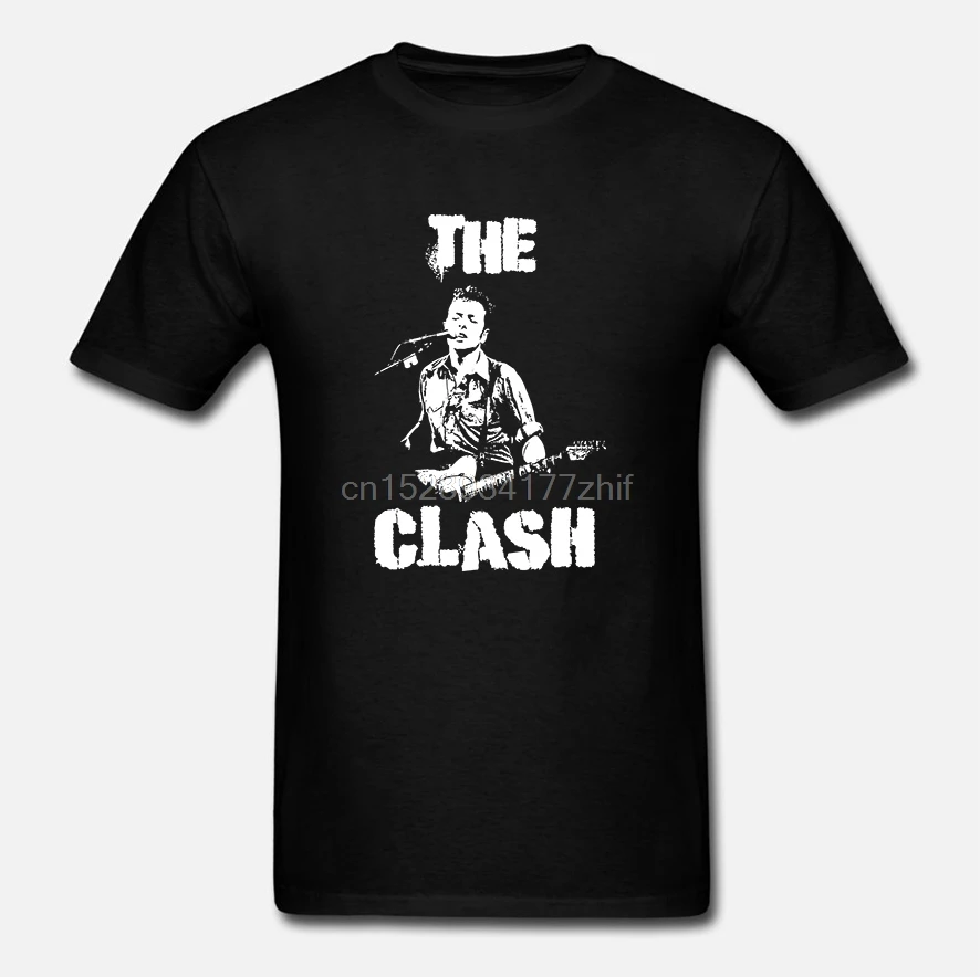 Белая трафаретная футболка Joe-The clash joe strummer punk rock london call 70s 80s group | Мужская одежда