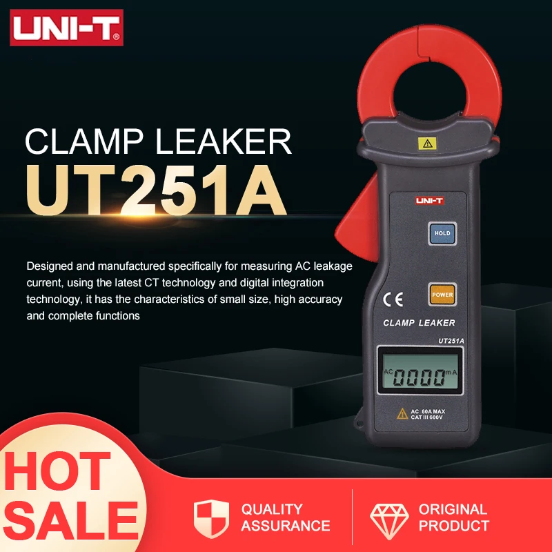 UNI T Высокочувствительный измеритель утечки тока UT251A UT251C 4 значный ЖК цифровой