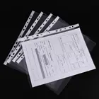 Пластиковые перфорированные папки 100 шт.компл. A4, папки для документов с 11 отверстиями, лист для документов из ПВХ, протекторы, прозрачная папка