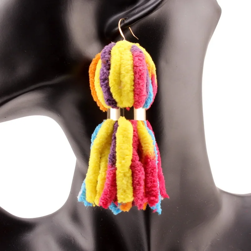 Красочные большие объемные серьги-подвески для женщин дизайнерские брендовые