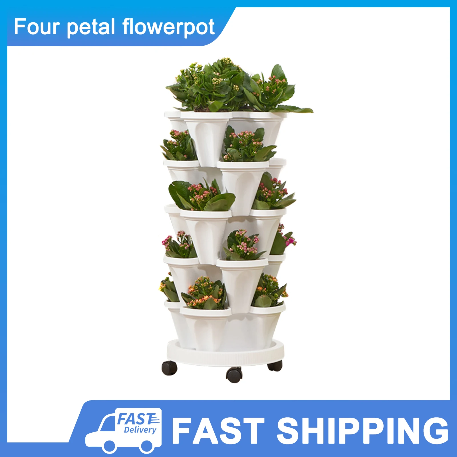 Стеклянный стереоскопический цветочный горшок Пластиковый Штабелируемый