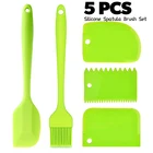 5 шт. теплостойкие набор силиконовых шпателей сливочное масло смеситель торт металлическая кулинарная лопатка кисть Кондитерская Пластик тестовых и кондитерских изделий инструмент для выпечки