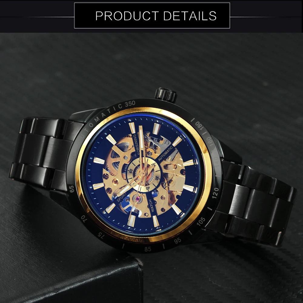 2019 FORSINING Скелет Мужские механические часы лучший бренд Роскошные автоматические