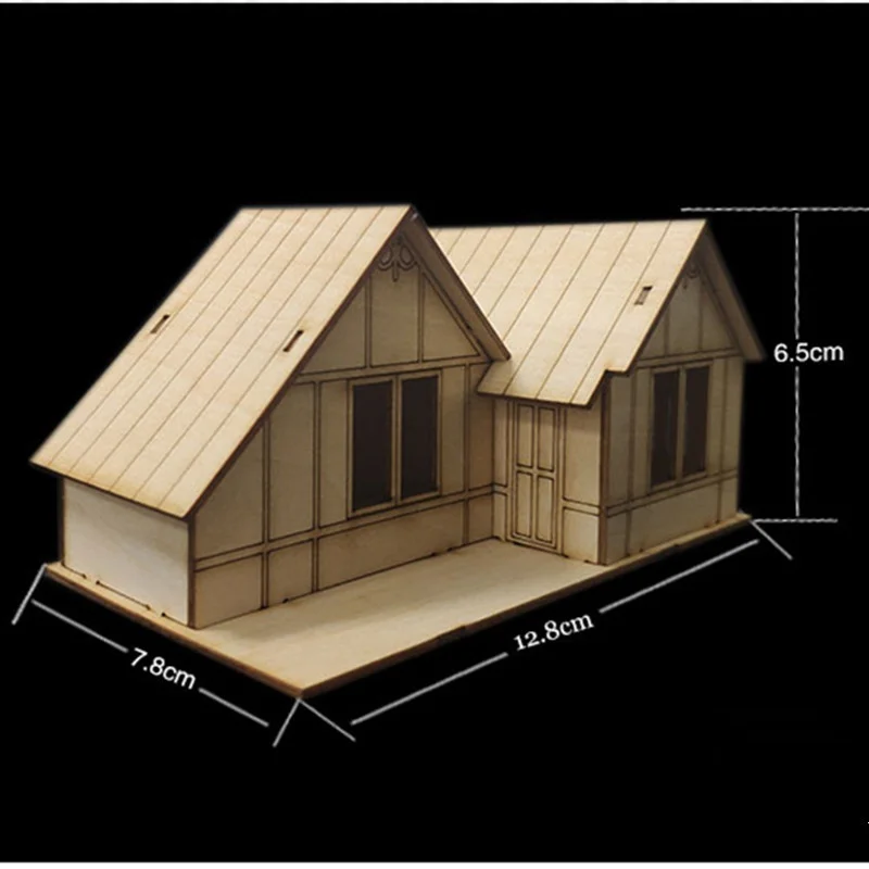 

12.8*7.8*6.5cm Wooden Villa Building Sand Table Decoration Building Model