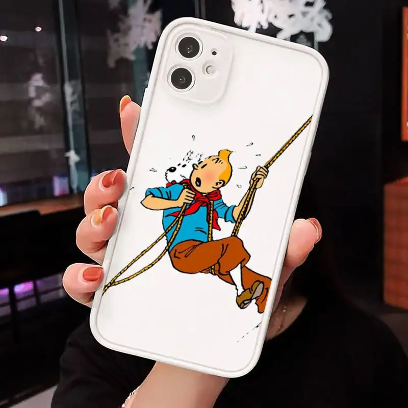 

The Adventures of Tintin Phone Cases Matte Transparent for iPhone 7 8 11 12 s mini pro X XS XR MAX Plus cover funda