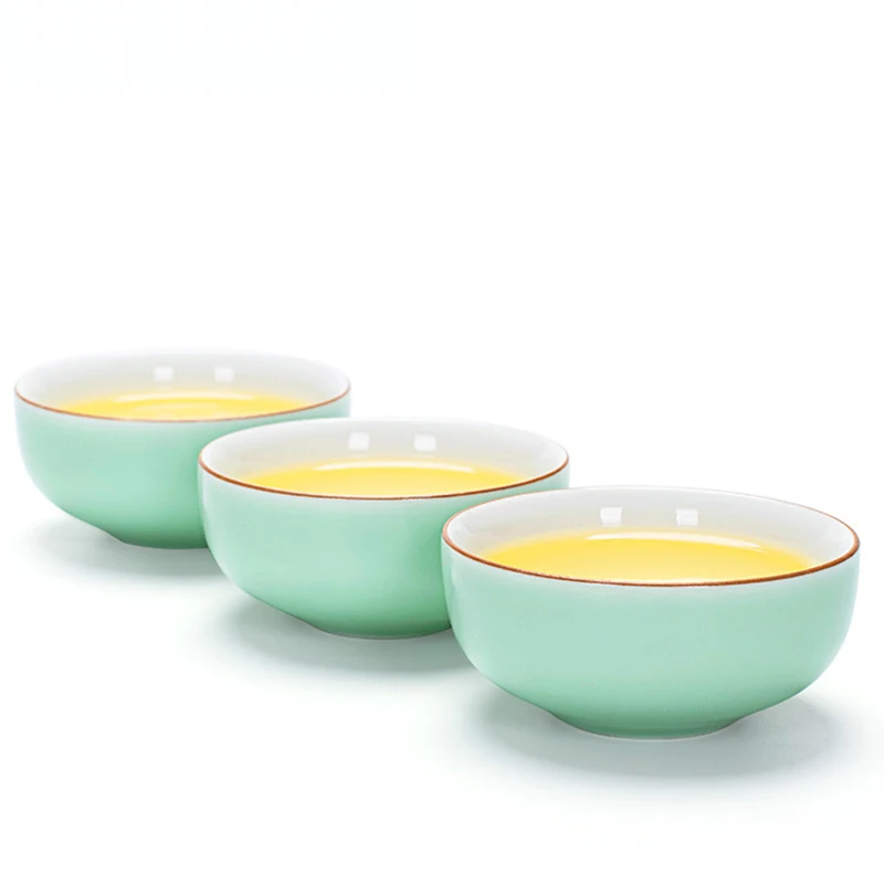 Китай Celadon зеленый Мини чайная чашка маленькая чашка чайный набор кунг-фу аксессуары чайная чаша оптом подарки