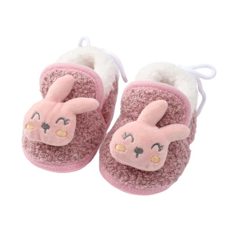 

ETOSELL Toddler Cozy First Walker 0-18M Infant Boys Girls Fluffy Warm Boots Cute Cartoon House Fuzzy Indoor Bedroom Shoes