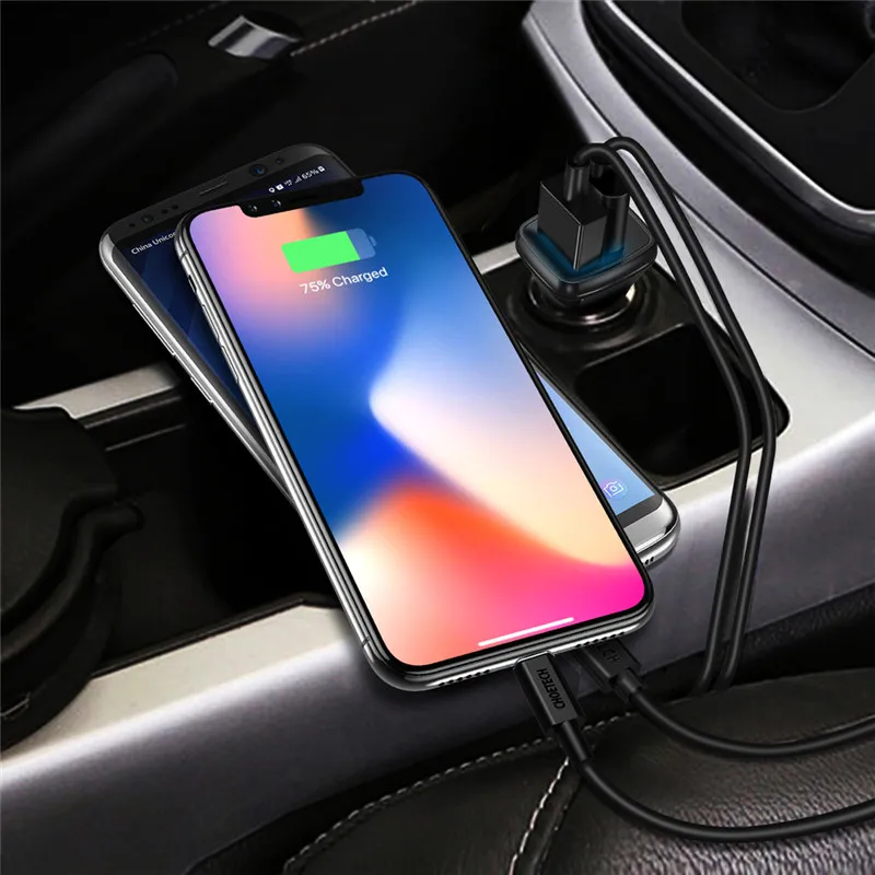 CHOETECH 5V 2.4A двойной зарядное устройство USB Универсальное автомобильное зарядное устройство для телефона для Xiaomi Mi 9 huawei iPhone samsung Tablet автомобильное зарядное устройство