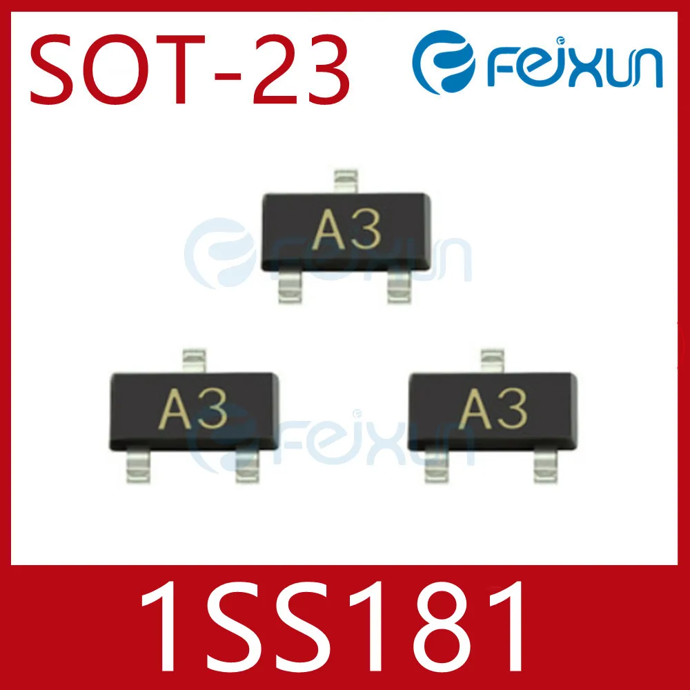 Чип SMD Triode 1SS181 Печатный A3 посылка SOT23 коммутационный диод 0.3A /85V /300mA. | Автомобили и