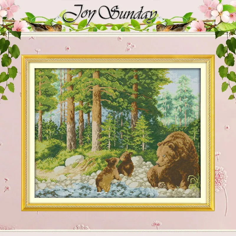 

The Happiness of the Forest Counted Cross Stitch 11CT 14CT Cross Stitch Sets Wholesale Cross-stitch Kits Embroidery Needlework