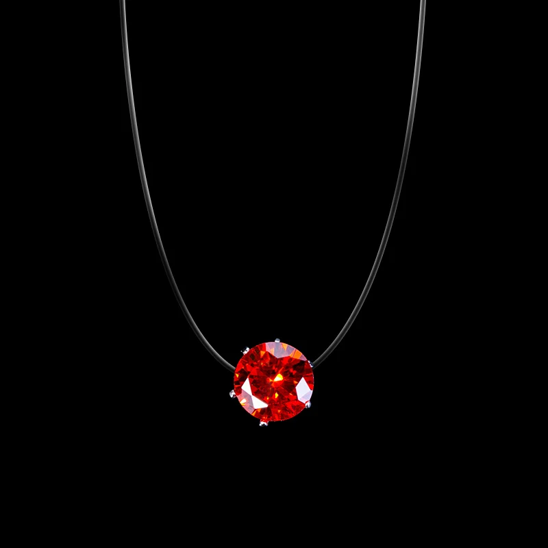 Pomegranate red Женская прозрачная леска ожерелье невидимое ожерелье с подвесками на цепочке стразы колье ожерелье s ключица силиконовая цепь - Окраска металла: Pomegranate red