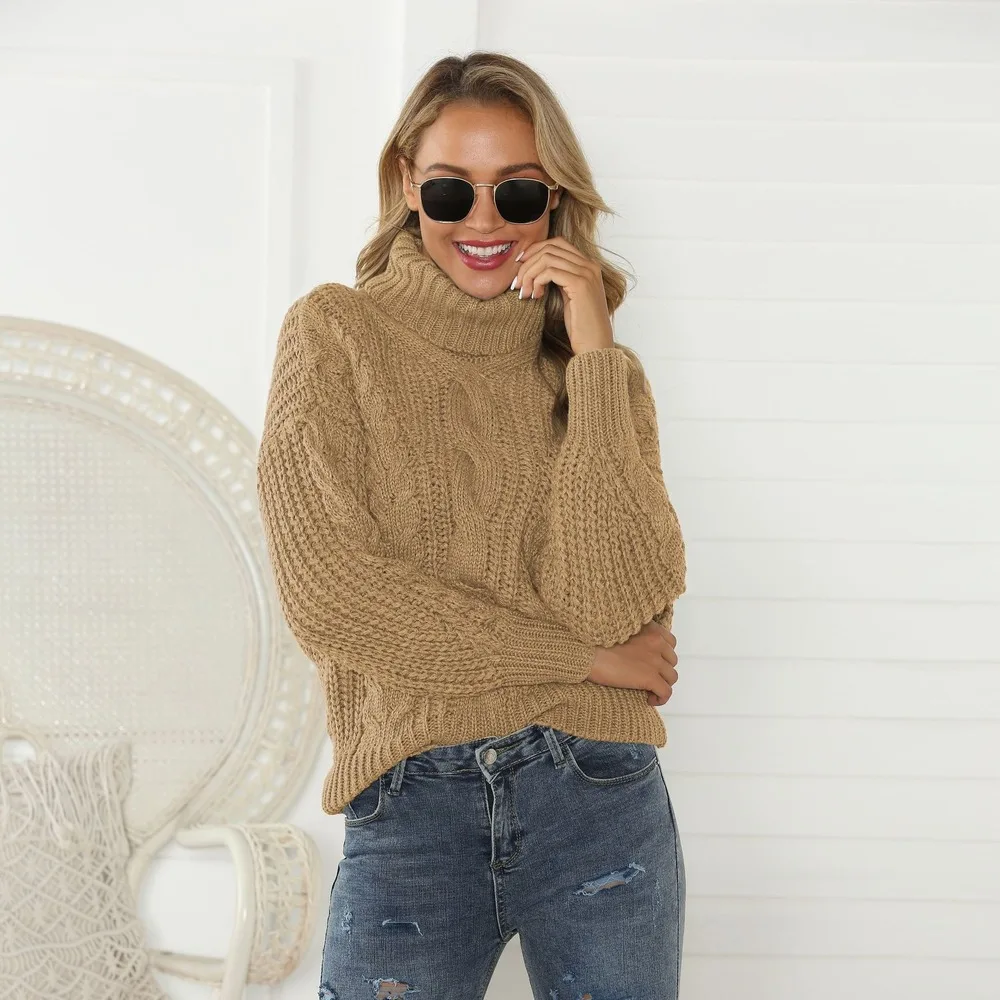 Женский свитер с длинным рукавом Луи Джейсона плотный однотонный трикотажный