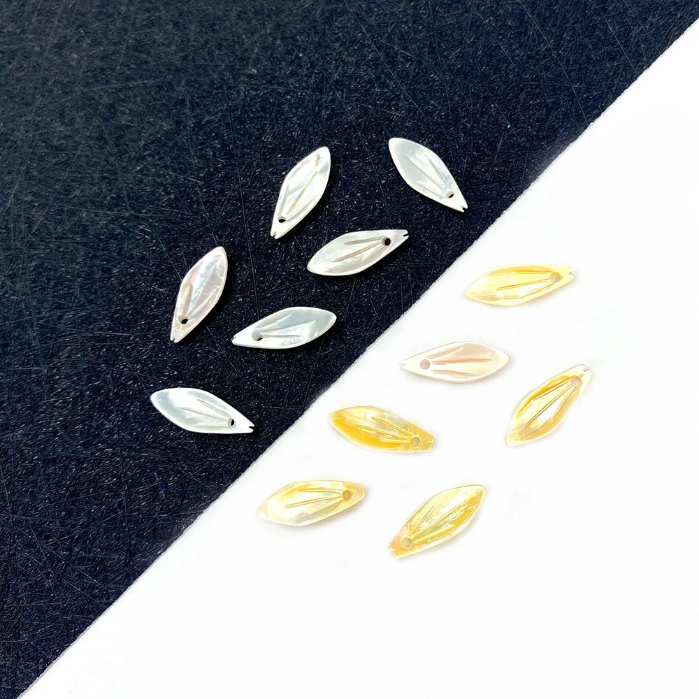 

Fashion Natural White Shell Pendant Bamboo Leaf Shape Pendant Jewelry Making DIY Earrings Necklace Accessories Charm